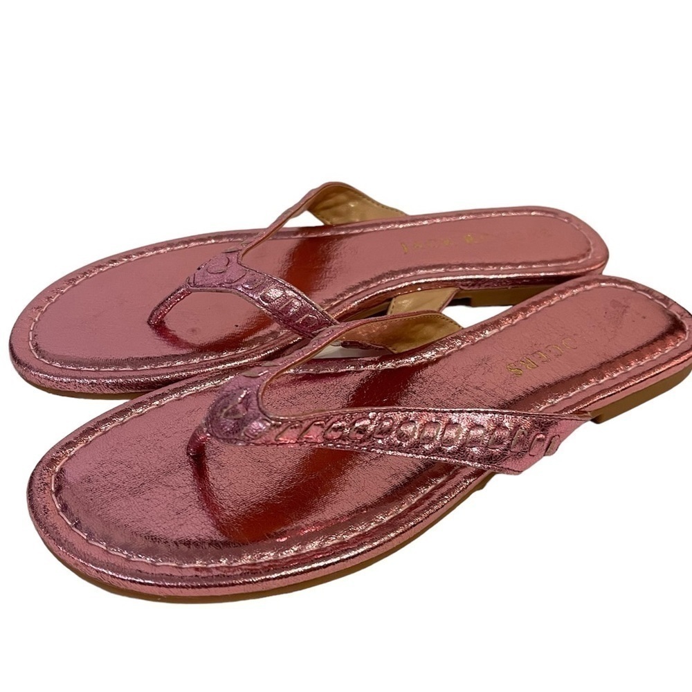 JACK ROGERS Collins Pink Metallic Flip Flops Shoes